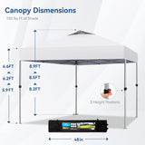 PHI VILLA Outdoor Pop up Canopy 10'x10' Tent Camping Sun Shelter-Series Party Tent, 100 Sq. Ft of Shade (White) PHI VILLA