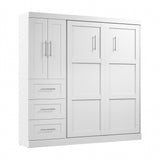 Bestar Pur Full Murphy Bed with Closet Organizer in White - Versatile Space-Saving Solution for Multi-Purpose Rooms Bestar
