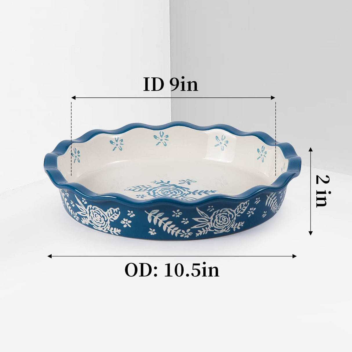 Wisenvoy Pie Pan Ceramic Pie Dish Pie Plate Deep Dish Pie Pan Non-Stick Pie Pans for Baking Pie Pans Pie Dishes Wisenvoy