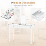 CHARMAID Makeup Vanity Desk - 44 inch White Vanity Desk with Flip Top Mirror, 2 Large Drawers, 9 Storage Compartments, Girls Makeup Dressing Table Writing Desk for Bedroom Home Office CHARMAID