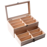 AUTOARK Pine Wood 12 Piece Eyeglasses Storage and Sunglass Glasses Display Drawer Lockable Case Organizer,DIY Colors,AW-171 AUTOARK