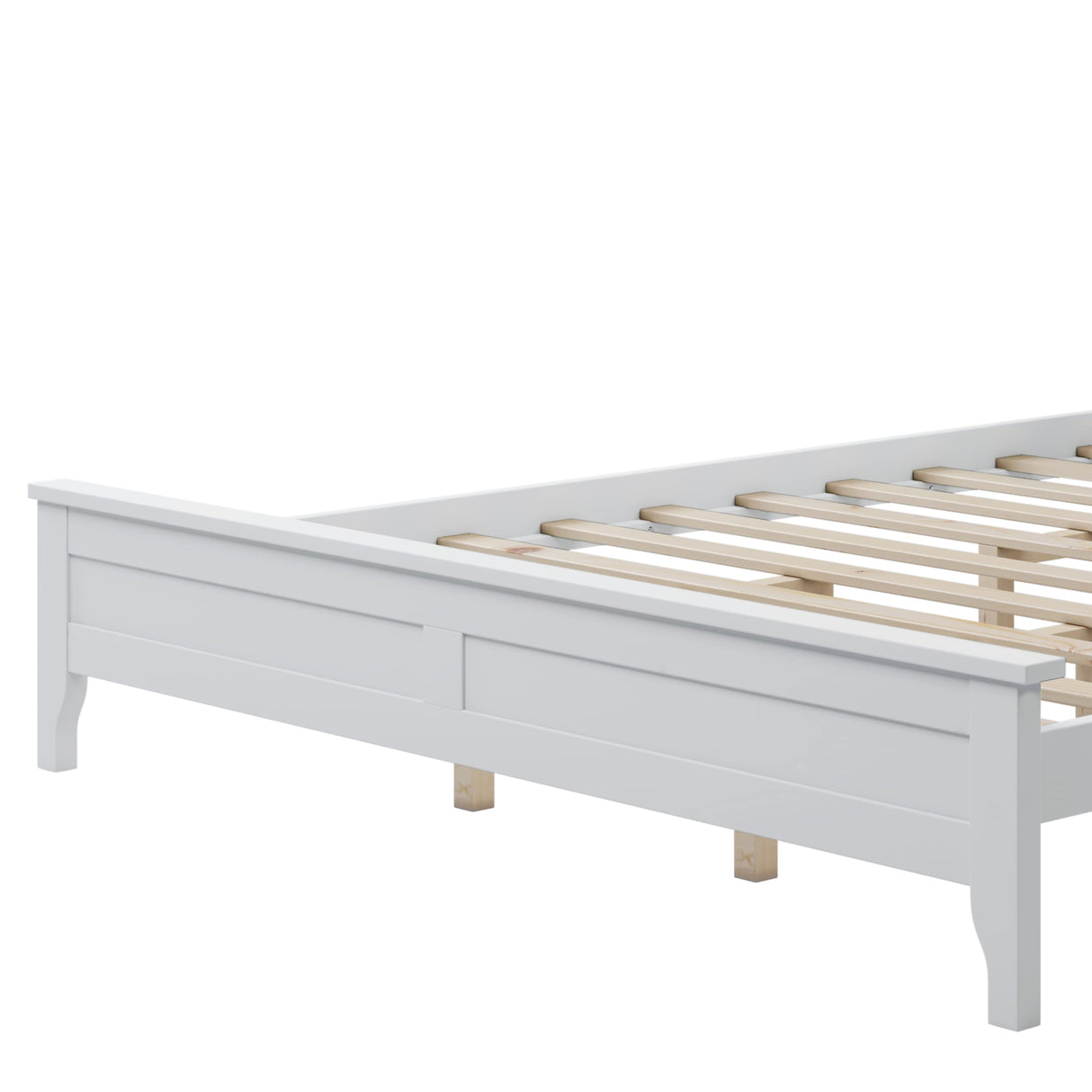Harper & Bright Designs Queen Size Platform Bed Frame with headboard/Solid Wood Foundation with Wood Slat Support/No Box Spring Needed/Easy Assembly, Rustic Pine - White Harper & Bright Designs