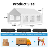 GarveeLife 20x20 FT Elegant Outdoor Party Tent Canopy - Removable Sidewalls, Sturdy Construction, Ideal for Weddings, BBQs, and Events with 3 Convenient Storage Bags. GarveeLife