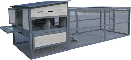 ChickenCoopOutlet 122" Deluxe Large Solid Wood Chicken Coop Backyard Hen House Nesting Box & Run New ChickenCoopOutlet