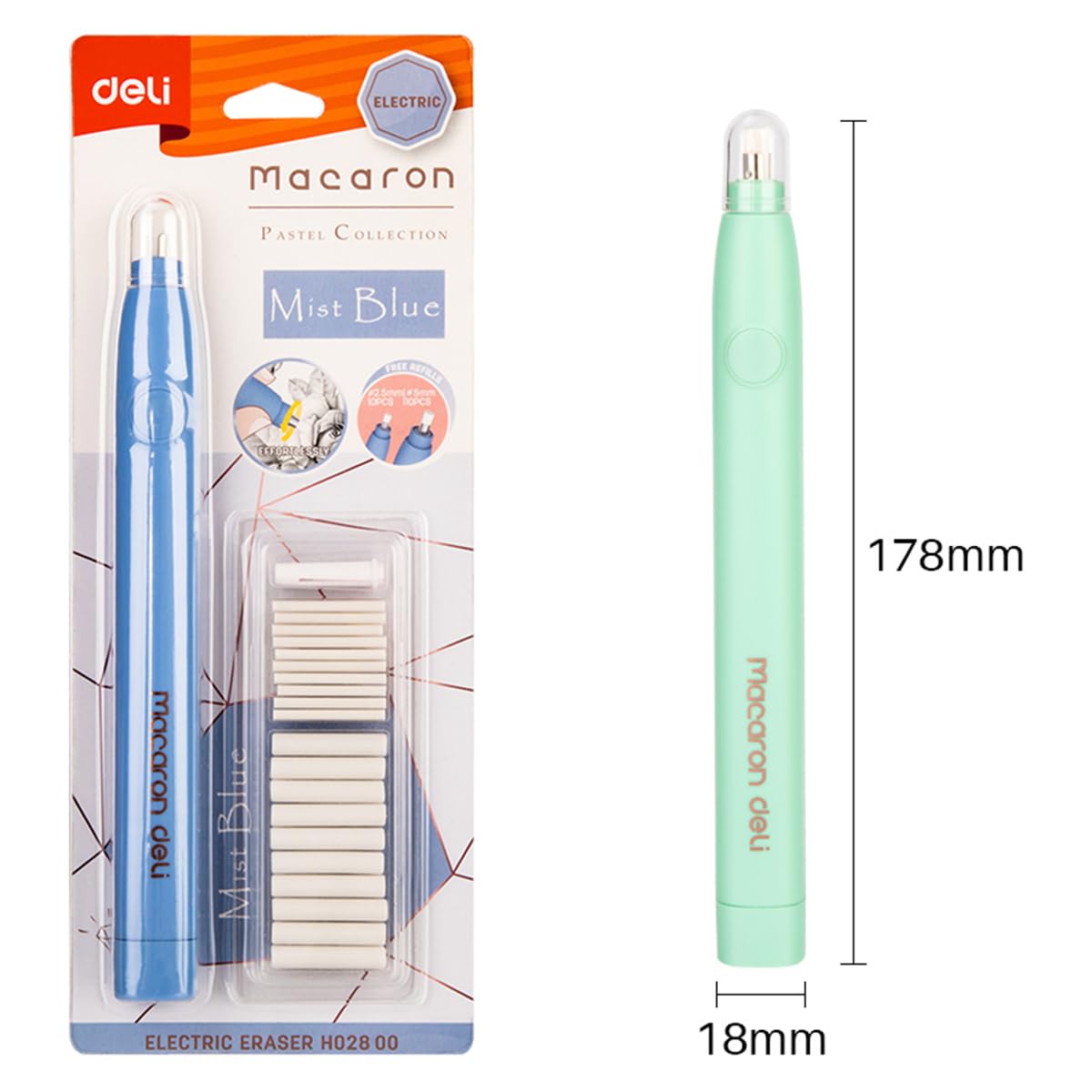 2PCS Electric Eraser, Electric Erasers for Artists with 40 Refills, Battery Operated Eraser, Electric Eraser Kit for Drawing, Art, Painting, Sketching, Drafting Pencils BASUNOCL