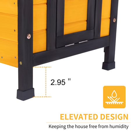GEGURI Outdoor Cat House Weatherproof, Rabbit Hutch & Indoor Bunny Cage, Wooden Shelter for Feral Cats, Rabbits, Chickens & Small Animals GEGURI