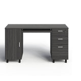 Modern Design Venice Office Computer Desk with 3 Locking Drawers and Storage Cabinet, 53 Inch Home and Office Executive Grey and Black Desk with Keyboard Tray by Crafts and Comfort Modern Design By Crafts & comfort