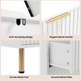 GarveeHome 8 Drawer Dresser for Bedroom, Fluted 55 in Wide Modern Chest of Drawers with Deep Drawers, Wooden Dresser Organizer for Living Room, Hallway, Kids Room, White GarveeHome