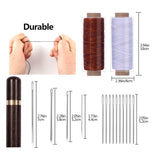 Stitching Hole Punch BUTUZE, 4mm Silent Rhombus Leather Hand Pliers with Leather Needle, Wooden Needle Case, Waxed Thread for Belts, Straps, Saddles, Shoes, Fabric DIY BUTUZE