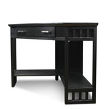 Leick Home 83430 Corner Computer/Writing Desk with Center Keyboard Drawer and Shelf, Black Oak Leick Home