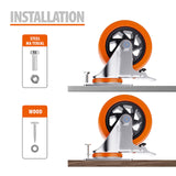 4 Inch Caster Wheels Set of 4 Heavy Duty Casters, No Noise Polyurethane Wheels for Tool Box, Furniture, Workbench, Cart (2PCS Locking Swivel Casters 2PCS Fixed Caster Wheels) Lvgwhisper