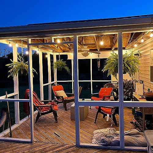 BRIMAX 12FT Outdoor String Lights with 5 LED Bulbs Outdoor Lights Shatterproof Edison Bulb Commercial Grade Waterproof LED Outside Light for Bistro Gazebos Porch Patio Garden BRIMAX