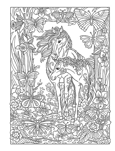 Creative Haven Dream Horses Coloring Book: Relax & Find Your True Colors (Adult Coloring Books: Animals) Dover Publications
