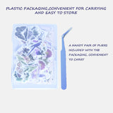 CHRYCELESTE 200pcs Vintage Purple Scrapbook Stickers and Paper, Journal Stickers Kit, Junk Journal Paper Kit - Flowers Butterflies,Plastic Case Packaging with Handy Pliers(Purple Reverie) CHRYCELESTE