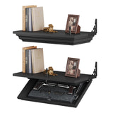 Lvifur 24" Compact Gun Shelf, Gun Rack with Automatic Induction Lock with Secure Hidden Compartment for Wall Mount Display, Storage Security Safe Box for Home,Black Lvifur