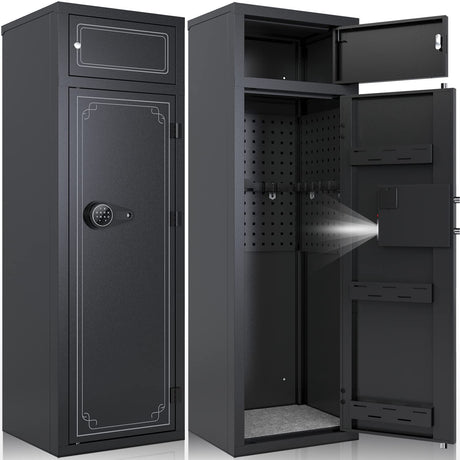 KAER 10-12 Gun Safe Large Capacity Gun Safe for Rifles and Pistols Heavy Duty Gun Cabinets Gun Safes for Rifle with 3 Pistol Racks Gun Cabinet for Home with Adjustable Shelves KAER