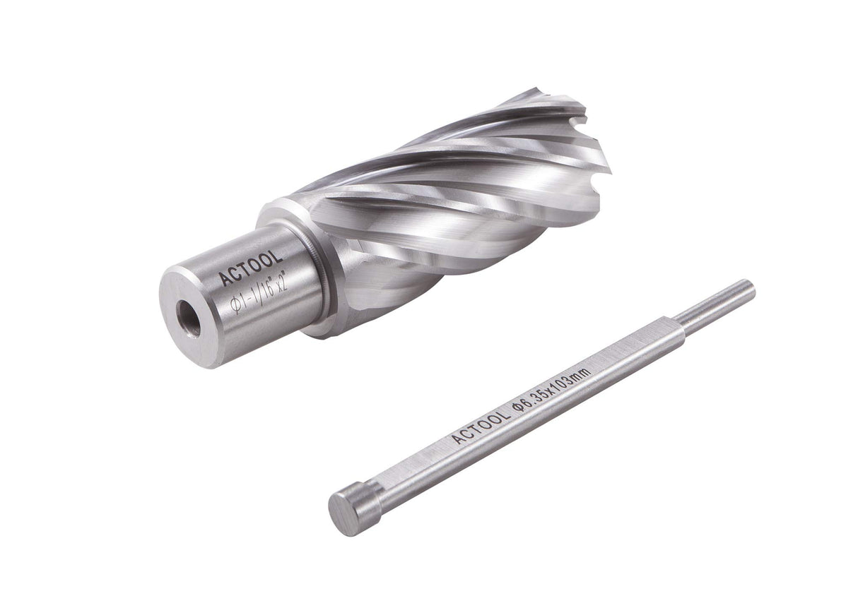 ACTOOL 1-1/16" Diameter × 2" Depth of Cut HSS ANNULAR Cutter with 3/4'' Weldon Shank ACTOOL