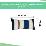 Anraja Outdoor Patio Wood Folding Adirondack Chair Outside with Cushion for Outdoor Porch, Yard, Garden, Pool, White Anraja