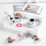 Sooyee Serving Tray with Handles,16" x 12" Decorative Tray,Coffee Table Tray,Acrylic Tray for Breakfast, Tea, Food, Butler,Table Ottoman Vanity Countertop,White Sooyee