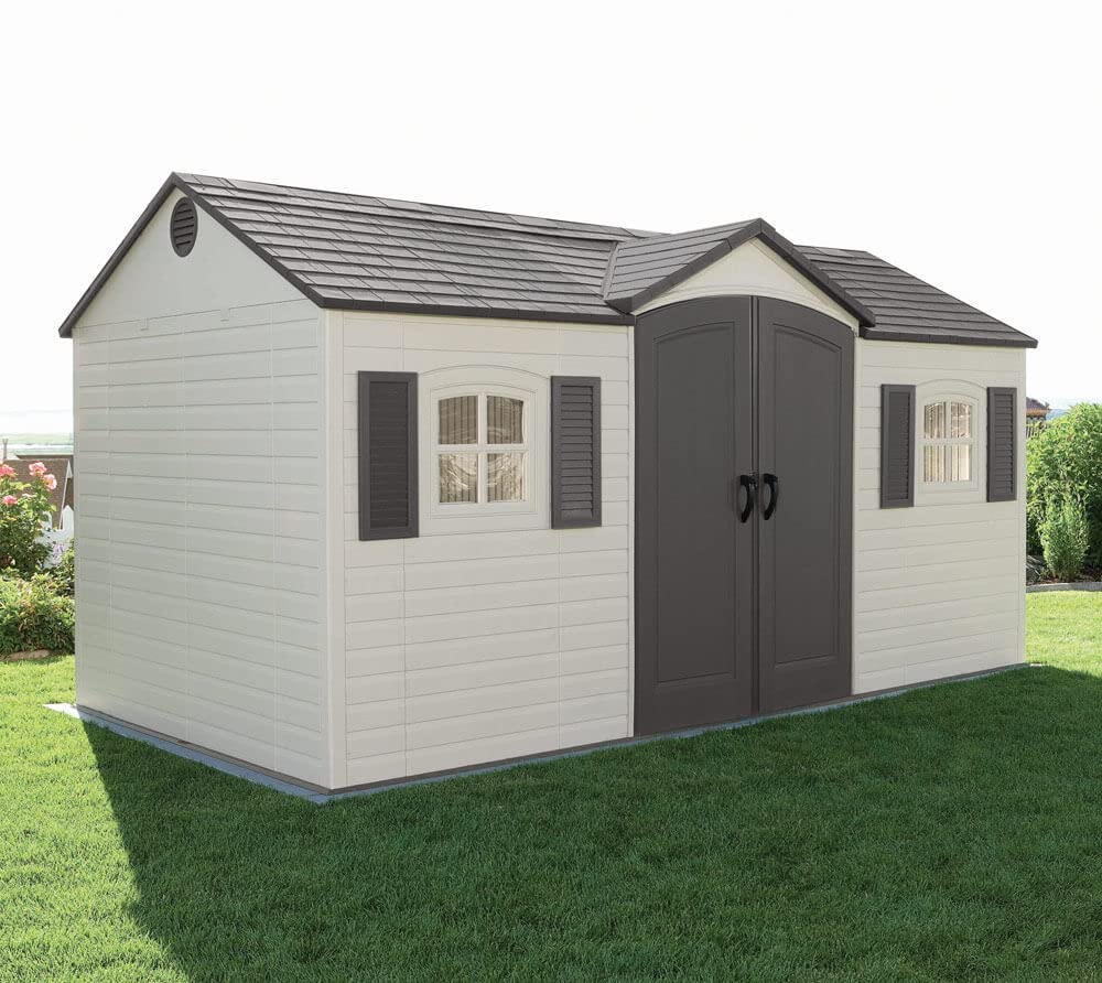 Lifetime 6446 Outdoor Storage Shed, 8 x 15 Foot, Desert Sand - WoodArtSupply