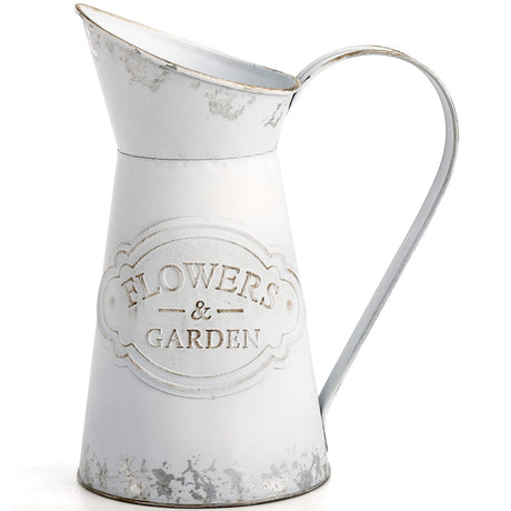 SOUJOY Rustic Shabby Chic Vase, Farmhouse Galvanized Flower Vase, Metal Milk Jug Vases, French Style Vintage Decorative Pitcher for Home Decor, Photo Props, Sparklers for Weddings SOUJOY