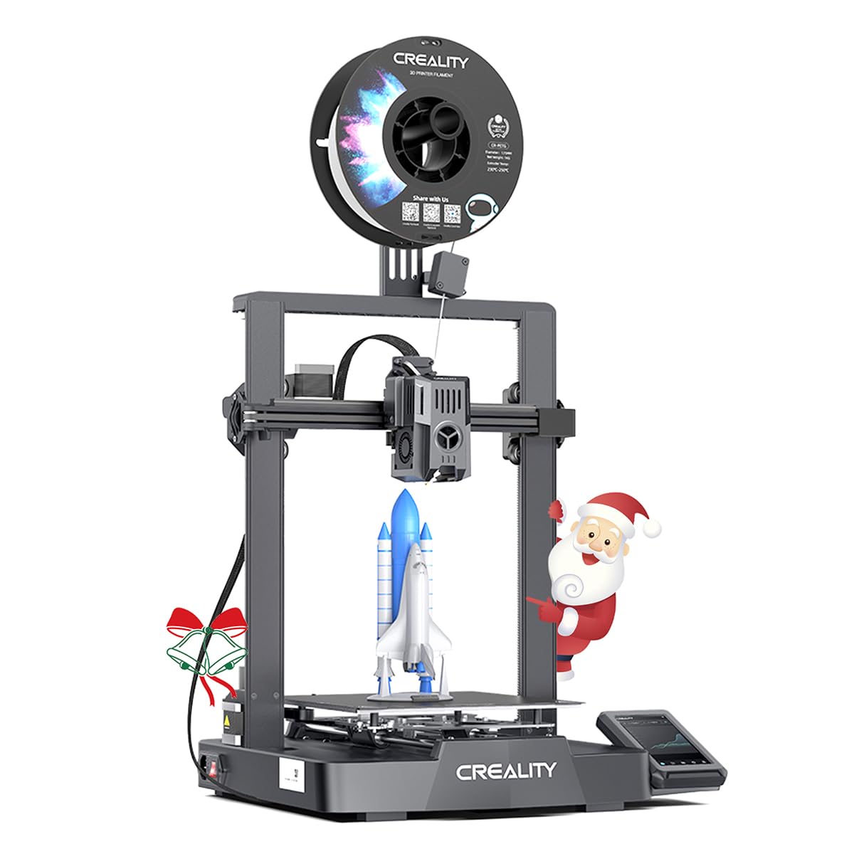 Creality Official Ender 3 V3 KE 3D Printer, 500mm/s Max Printing Speed CR Touch Auto Leveling Upgraded Sprite Direct Extruder X-axis Linear Rail Print Size 220 * 220 * 240mm - WoodArtSupply