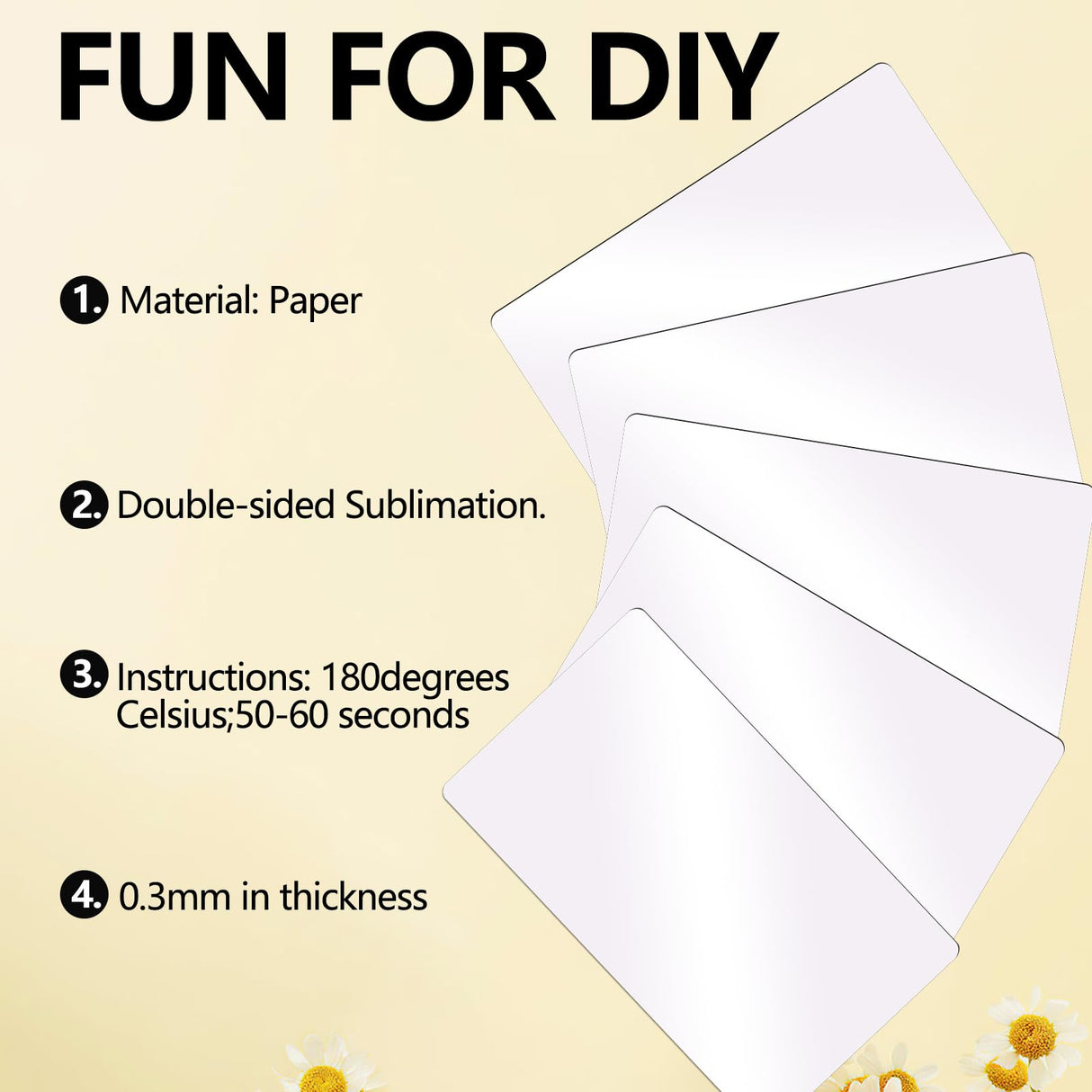 270 Pieces Sublimation Paper Business Cards Which Can Be Sublimated Both Sides,3.34 x 2.12 x 0.011 Inch Blank Sublimation Card for Color UV Print Cevhzoe