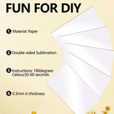 270 Pieces Sublimation Paper Business Cards Which Can Be Sublimated Both Sides,3.34 x 2.12 x 0.011 Inch Blank Sublimation Card for Color UV Print Cevhzoe