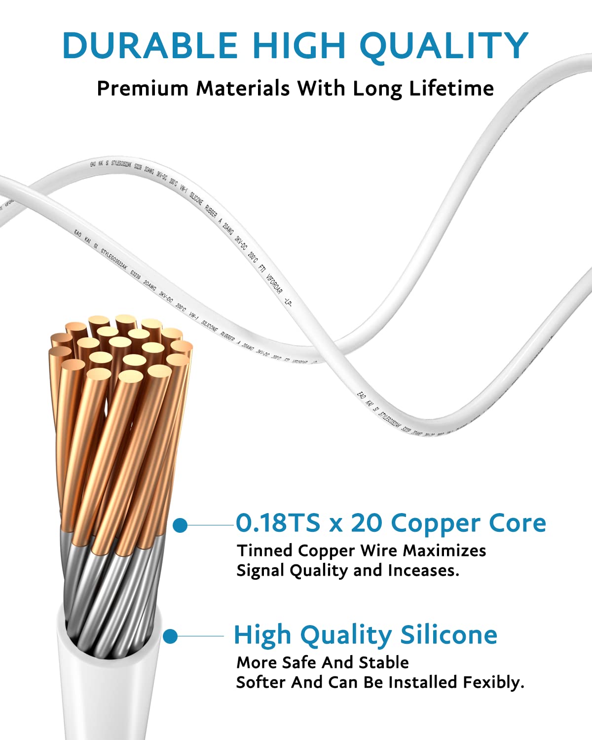 [5-Pack, 4.92ft] 24V 70W Heater Cartridge, Ender 3 v2 Upgrade to 500°C, Compatible with Ender 6 CR10 MK8 Extruder V6 Hotend PT100 Volcano WINSINN