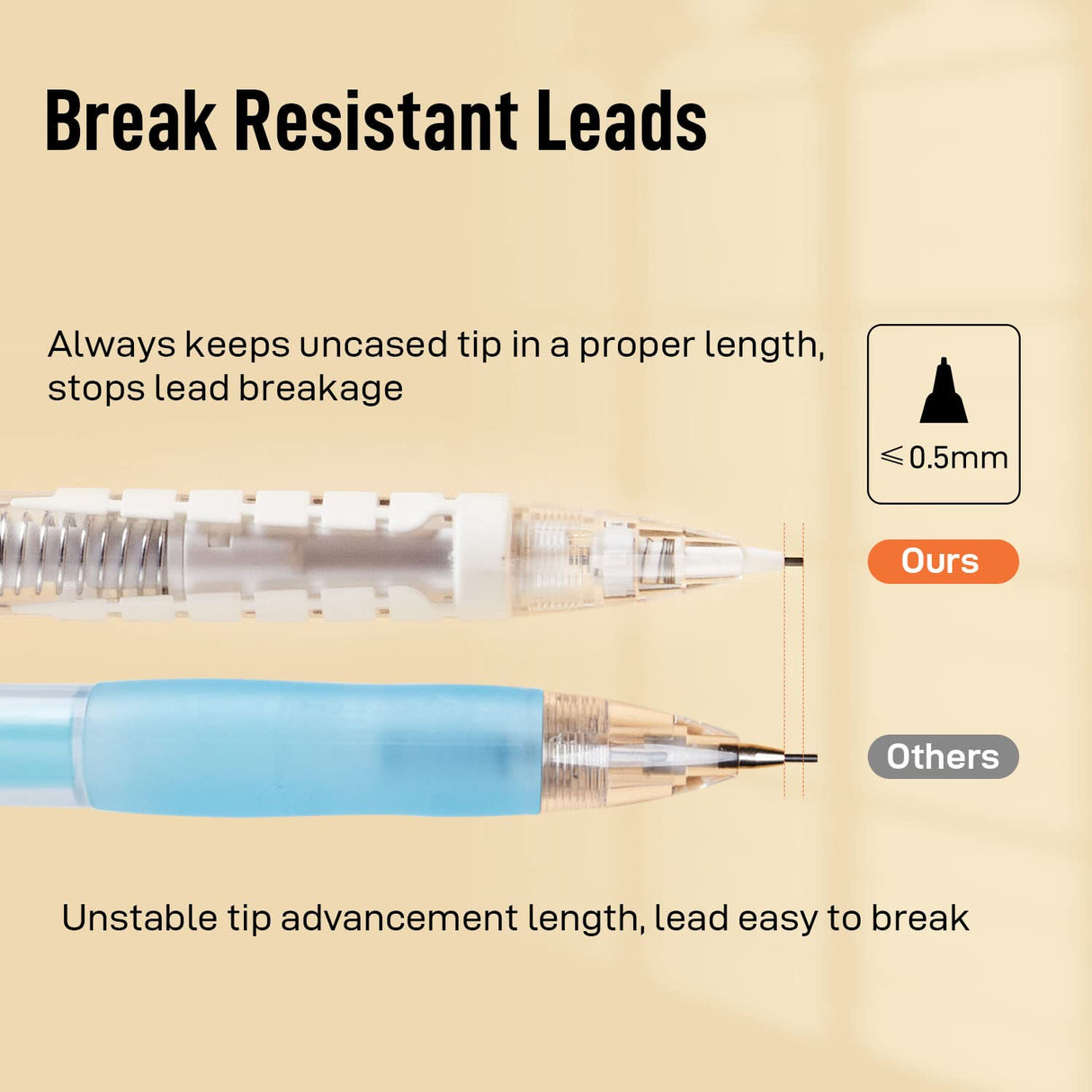 Deli Mechanical Pencils Set, Automatic Lead Advances, 4 Pcs Mechanical Pencils 0.5mm & 0.7mm, 100 Pcs 0.5mm and 100 Pcs 0.7mm Pencil Leads, 4 Erasers and 6 Eraser Refills, School Office Leven