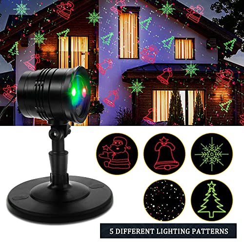 Christmas Laser Lights Outdoors Decoration Projector Light Waterproof LED Star Show for Xmas Decor House Home Yard Garden Patio Wall Indoor, Red and Green with Wireless Remote YMing