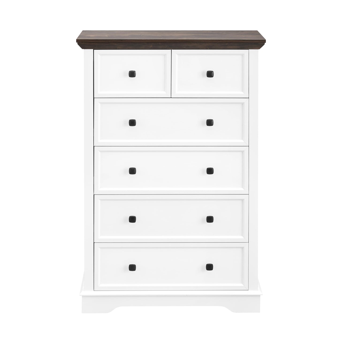 CKEASEAN 6 Drawer Dresser, Farmhouse Dresser, Nightstand Chest of Drawer for Bedroom, Wood Storage Chest of Drawers Storage Cabinet for Living Room, Hallway,Entryway (White, 6 Drawer) - WoodArtSupply