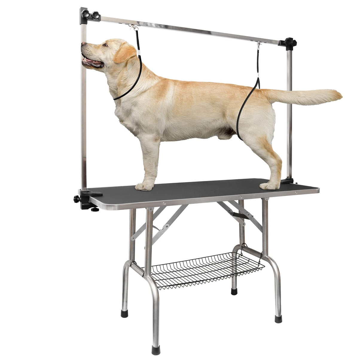 LOVMOR 46 Inch Dog Grooming Table,Adjustable Home Pet Grooming Tables with Arm/Noose/Mesh Tray LOVMOR