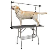 LOVMOR 46 Inch Dog Grooming Table,Adjustable Home Pet Grooming Tables with Arm/Noose/Mesh Tray LOVMOR