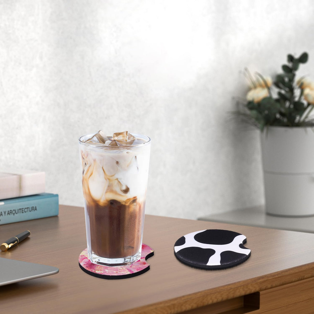 180 PCS 2.75 in Sublimation Blank Car Coasters, Neoprene Car Coasters, Auto Cupholder Neoprene Coasters with Finger Notch and DIY Personalization Option,Circular Opening, Painting,Sublimation KUKLIPJIM