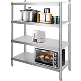 VEVOR Stainless Steel Shelving 46.8x18.5 Inch 4 Tier Adjustable Shelf Storage Unit Stainless Steel Heavy Duty Shelving for Kitchen Commercial Office Garage Storage 330lb Per Shelf VEVOR
