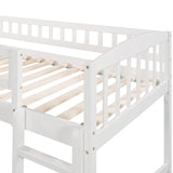 Bellemave Twin Loft Bed with Slide and Ladder, Low Loft Bed for Kids, Wood Loft Bed, for Boys Girls,White Bellemave
