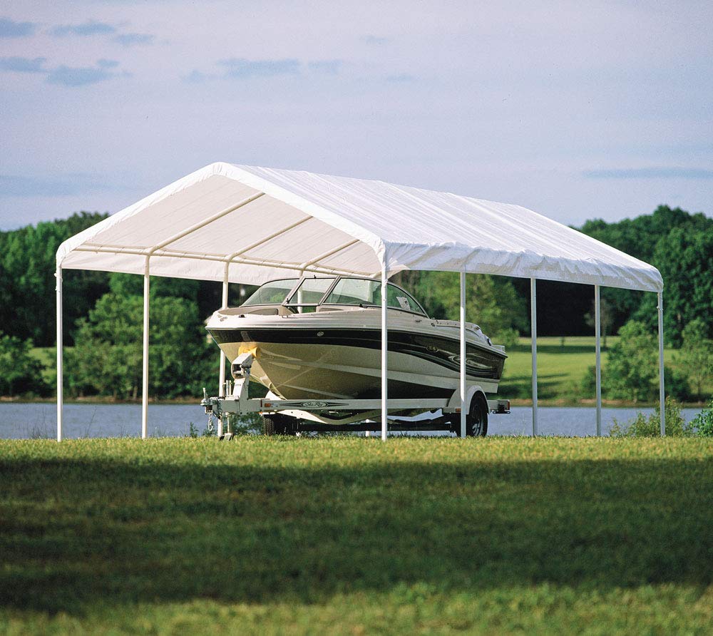 ShelterLogic 12' x 26' SuperMax Heavy Duty Steel Frame Quick and Easy Set-Up Canopy, white (25770) ShelterLogic
