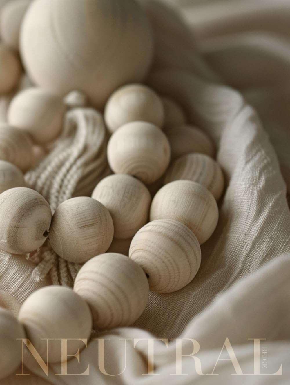 Neutral Beige: Large Decorative Book For Your Coffee Table Aesthetics, Casual Farmhouse Accent, Very Easy To Pair For A Layered Decor, Blank Numbered Interior WoodArtSupply