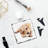 YOUKE OLA 10 Pack Sublimation Slate Blanks with Display Holder, Square Shaped Plaque Rock Stone Customized Picture Memorial Stone Frame, Personalized Photo Gifts for Heat Transfer 6x6 Inch YOUKE OLA