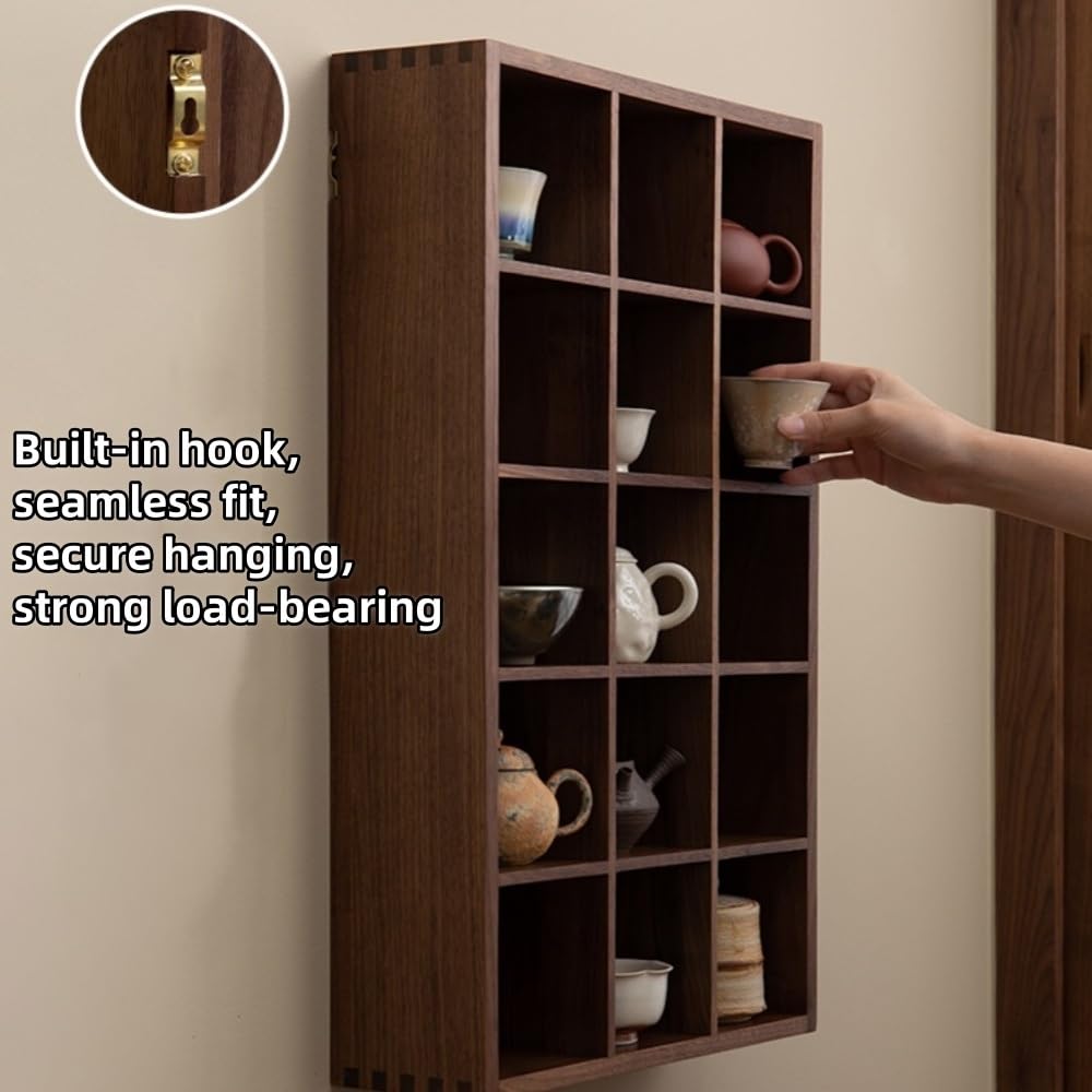 YWSXHS Wall Mounted Decor Display Case, Solid Wood Display Stand, Wood Knick Knack Floating Shelf, for Collectible Figurines, Trinkets, Curios, Succulents YWSXHS