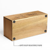 LBEMEY Acacia Wood Makeup Brush Holder, Organizer for Tampon, Cotton roud pads, Cotton Swab, Makeup,3 Compartments bathromm canister storage organization, Vanity Makeup Organizer, Tampon Holder LBEMEY