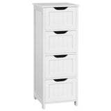 Yaheetech Bathroom Floor Cabinet, Wooden Side Storage Organizer, 4 Drawers Free-Standing Cabinet for Bathroom/Hallway/Living Room, White Yaheetech