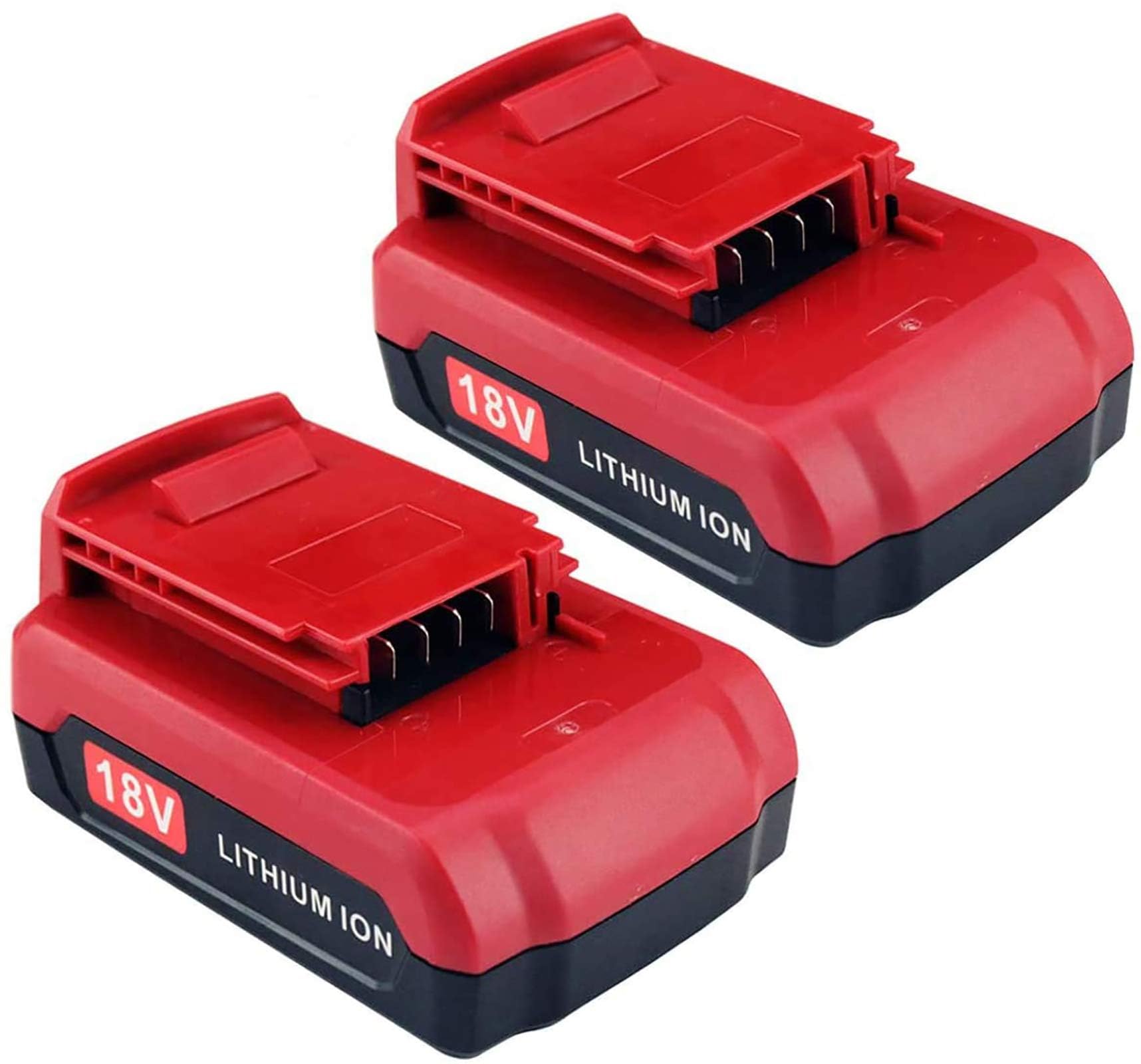 2 Pack 3.0Ah PC18BLX 18V Replacement Battery for Porter Cable 18V Battery PC18BL PC18B-2 Compatible with Porter Cable 18V Lithium Battery PC18BLEX PCC489N PC188 Power Tools (Red) - WoodArtSupply