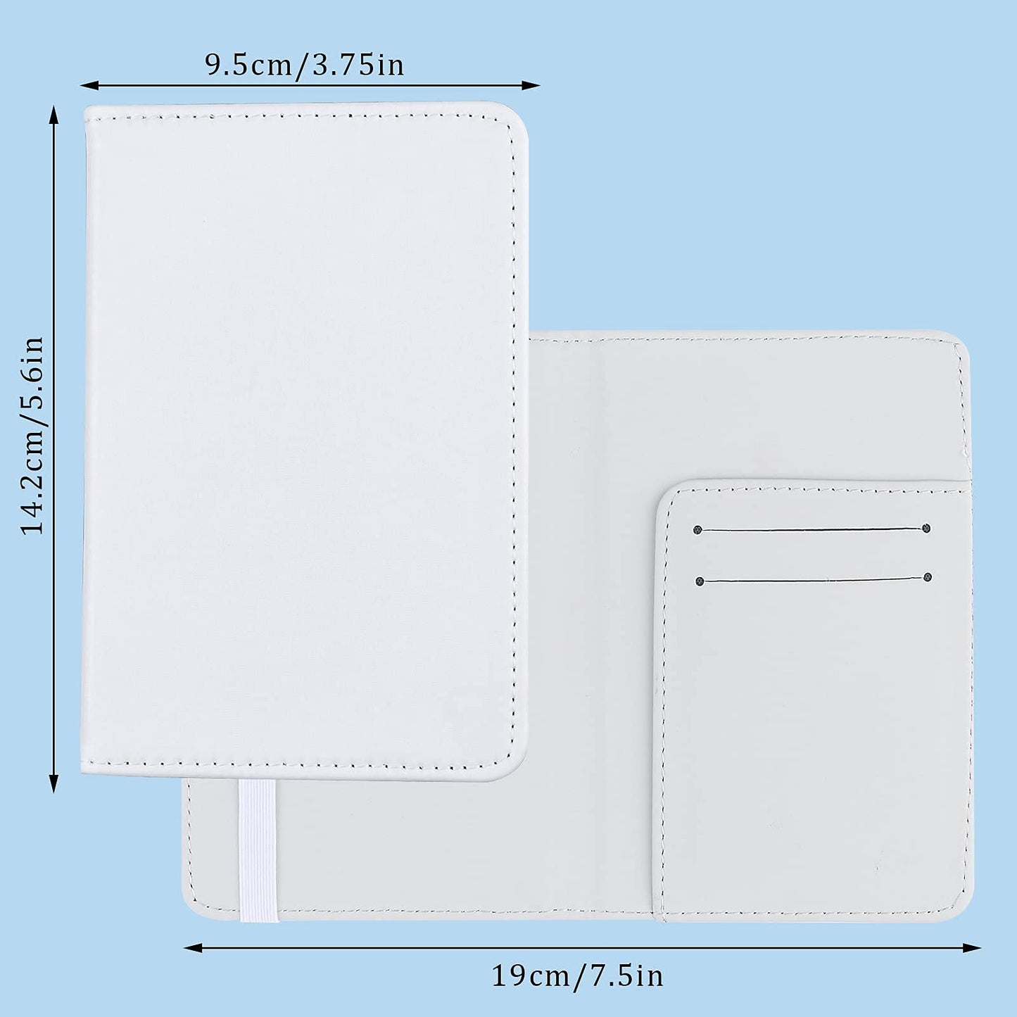 4 Pieces DIY Sublimation Passport Holder Covers, PU Leather Blank Heat Transfer Travel Passport Book Holder Wallet Cover for Passport, Business Cards, Credit Cards, Boarding Passes