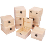 GNIEMCKIN 10 Pack Wooden Box, Unfinished Unpainted Wood Boxes for Crafts, DIY Projects, and Jewelry Storage (4.7x4.7x3.15 inch) GNIEMCKIN