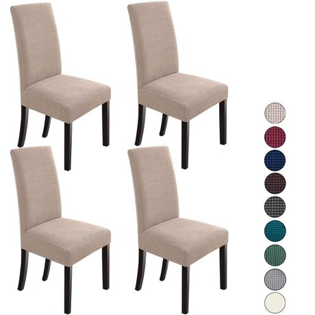 NORTHERN BROTHERS Dining Chair Covers Seat Parson Chair Slipcover for Dining Room Set of 4, Khaki NORTHERN BROTHERS