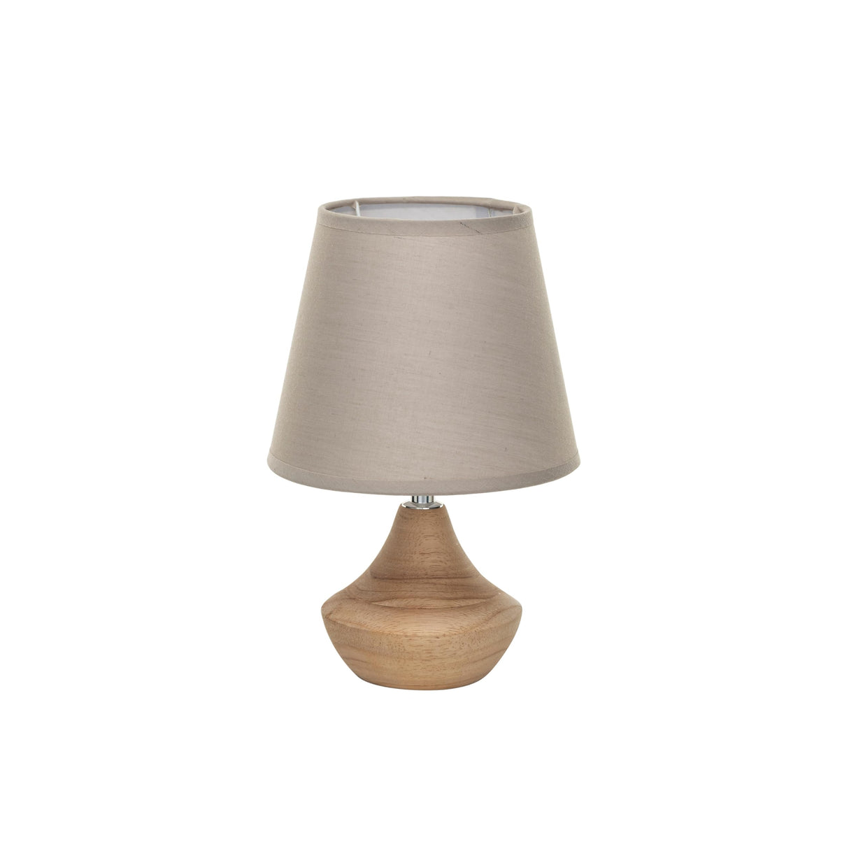 Creative Co-Op Eucalyptus Wood Table Lamp with Linen Shade, Natural Creative Co-Op