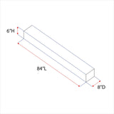 URBANDI Fireplace Mantel, Distressed, Rustic, Floating Shelf, Modern, Real Wood. (84Lx6Hx8D, Brown) Urbandi