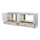 Spring Mill Cabinets Emlyn 72 Inch Double-Sink Bathroom Vanity with White Top, 2 Cabinets, 2 Drawers, 72.5" W x 18.75" D, Pearl Gray Spring Mill Cabinets